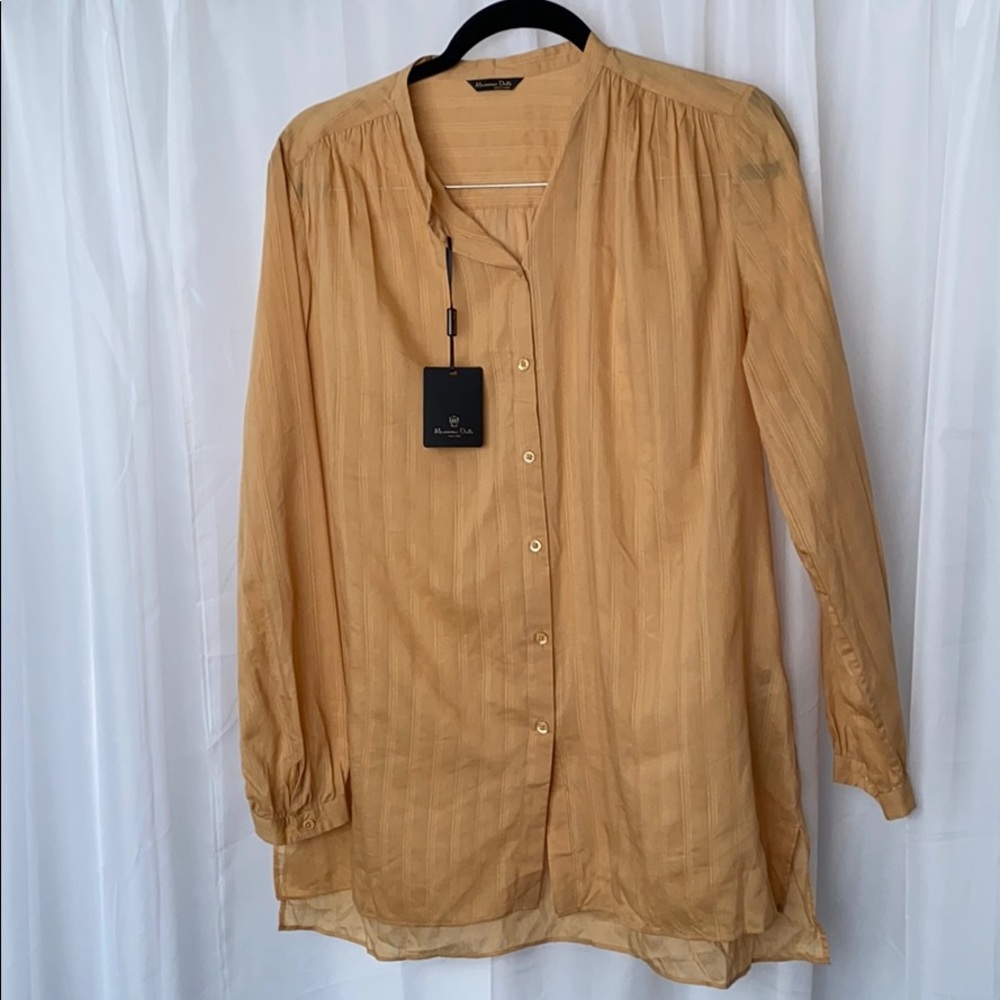 Detailed button down linen Blouse